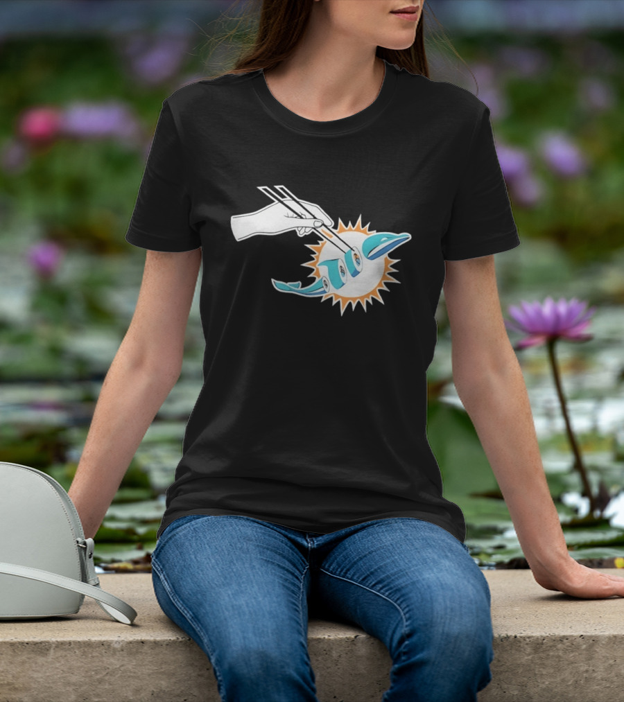 Miami Dolphins Sushi Roll Chopsticks T-Shirt