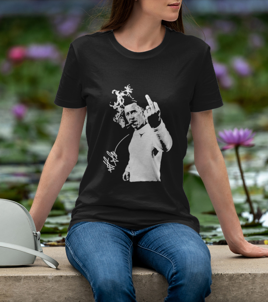 Steve Sarkisian Gesture Smoking Cigar Signature T-Shirt