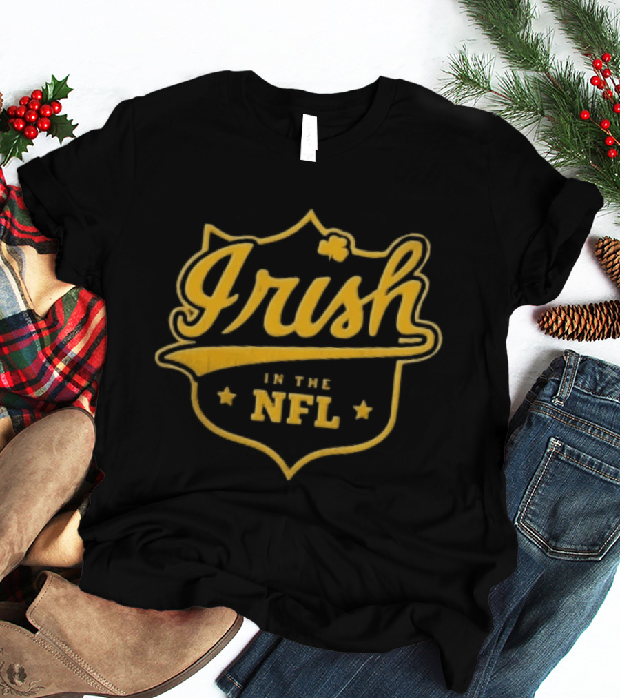 Notre Dame Fighting Irish NFL Football Theme Decorative Crest T-Shirt