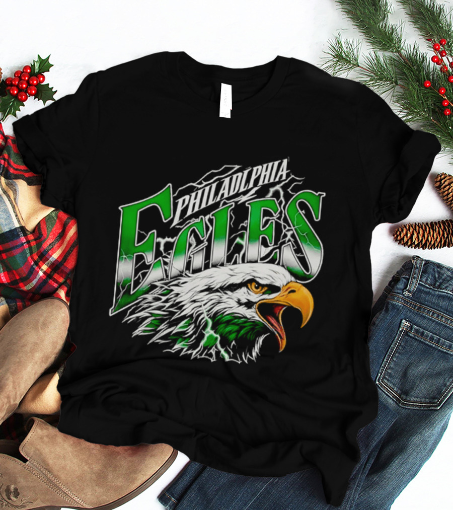 Philadelphia Eagles Lightning Eagle Green T-Shirt