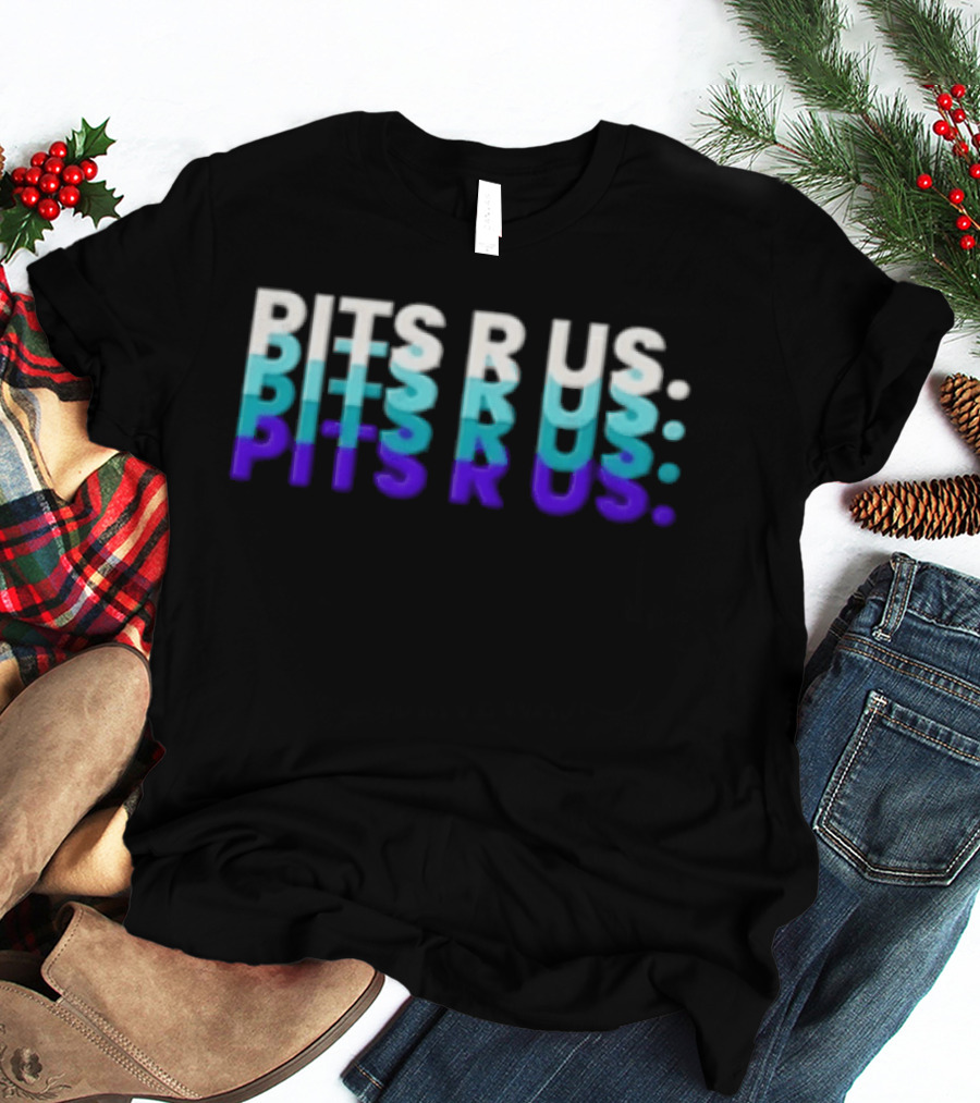 Pits R Us Layered Echo White Cyan Purple Gradient T-Shirt