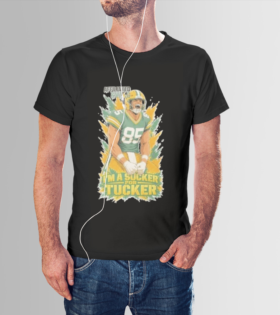I'm A Sucker For Tucker Green Bay Packers 85 Affiliated SWAG T-Shirt