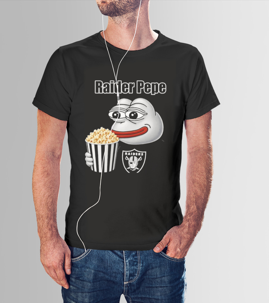 Las Vegas Raiders Raider Pepe Popcorn Meme T-Shirt