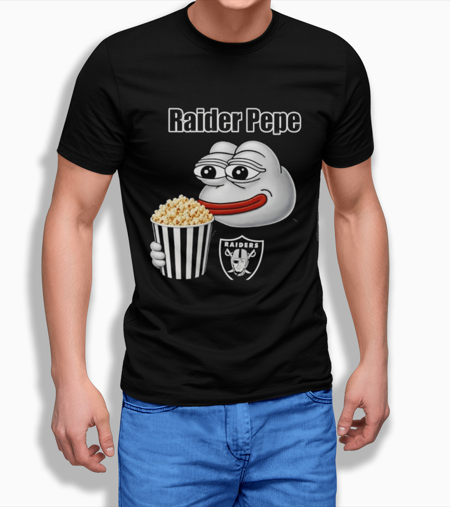 Las Vegas Raiders Raider Pepe Popcorn Meme T-Shirt