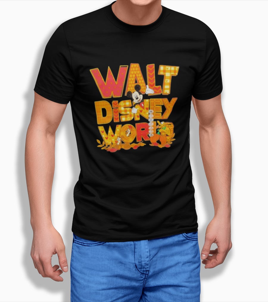 Walt Disney World Mickey Mouse Pluto Disney Characters Fall T-Shirt