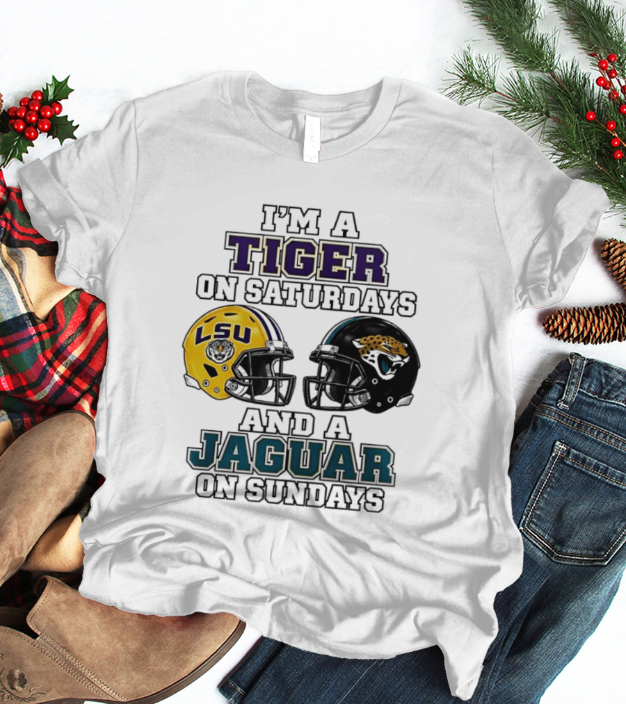 LSU Tigers Saturday Spirit Jacksonville Jaguars Sunday Fandom T-Shirt