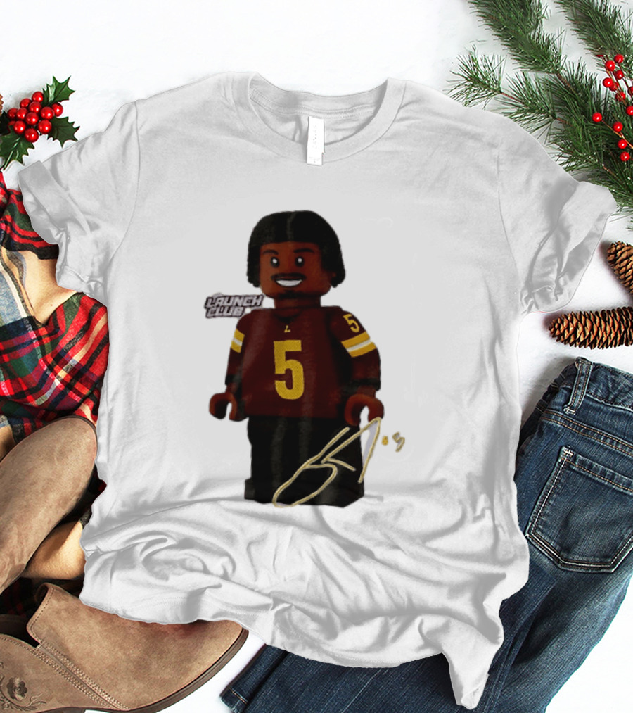 Washington Commanders Quarterback Jayden Daniels Launch Club Number 5 T-Shirt