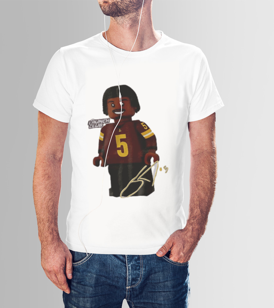 Washington Commanders Quarterback Jayden Daniels Launch Club Number 5 T-Shirt