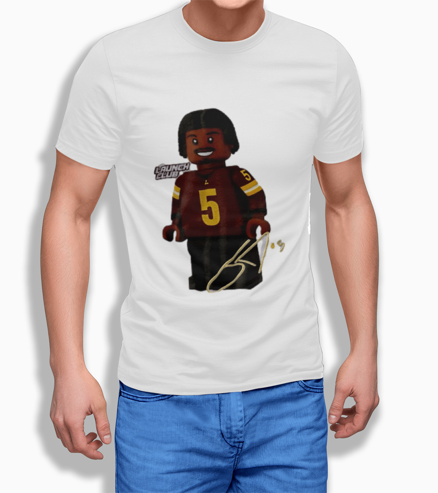 Washington Commanders Quarterback Jayden Daniels Launch Club Number 5 T-Shirt