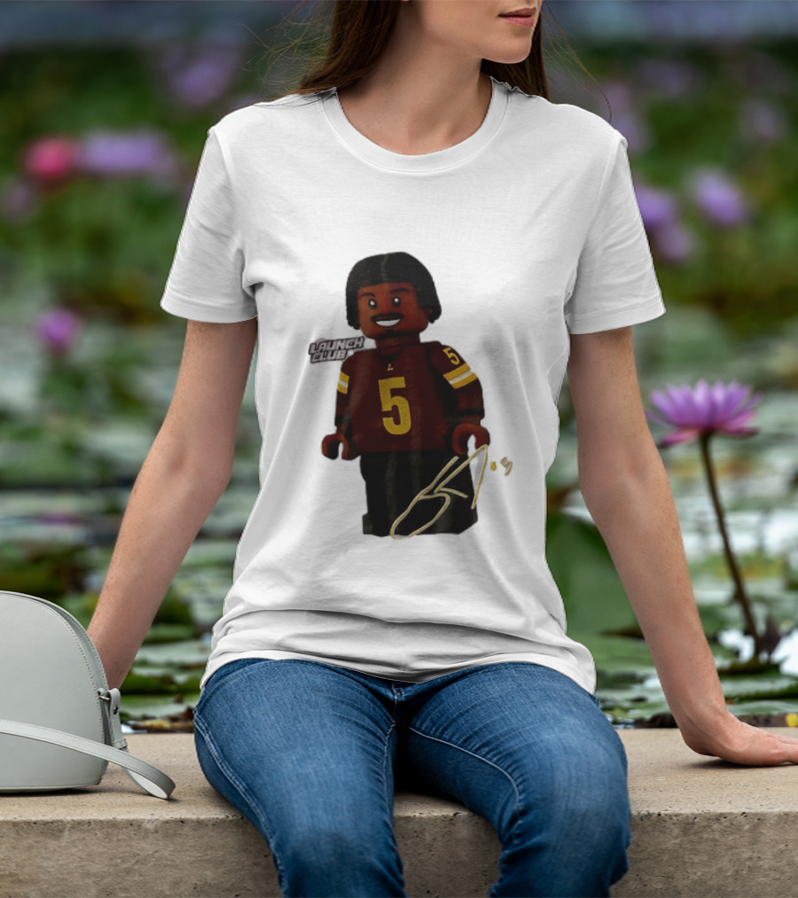 Washington Commanders Quarterback Jayden Daniels Launch Club Number 5 T-Shirt