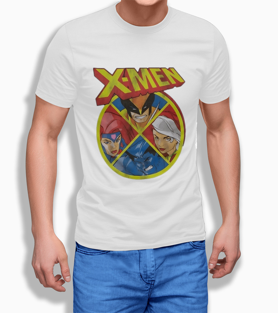 X Men Wolverine Jean Grey Rogue Beast Classic Comic Characters T-Shirt