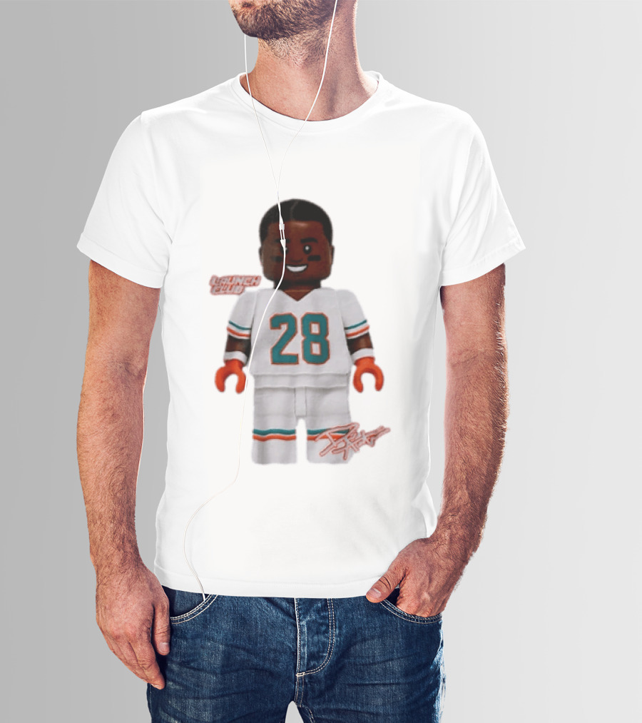 Miami Dolphins De'Von Achane 28 Launch Code Lego T-Shirt