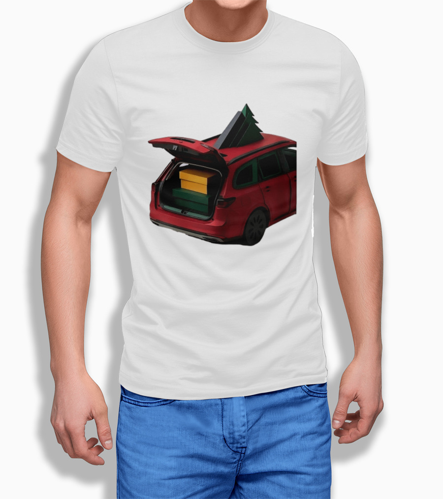 Most Likely To Pack The Car Festive Holiday Travel Scene With Christmas Tree And Gifts T-Shirt