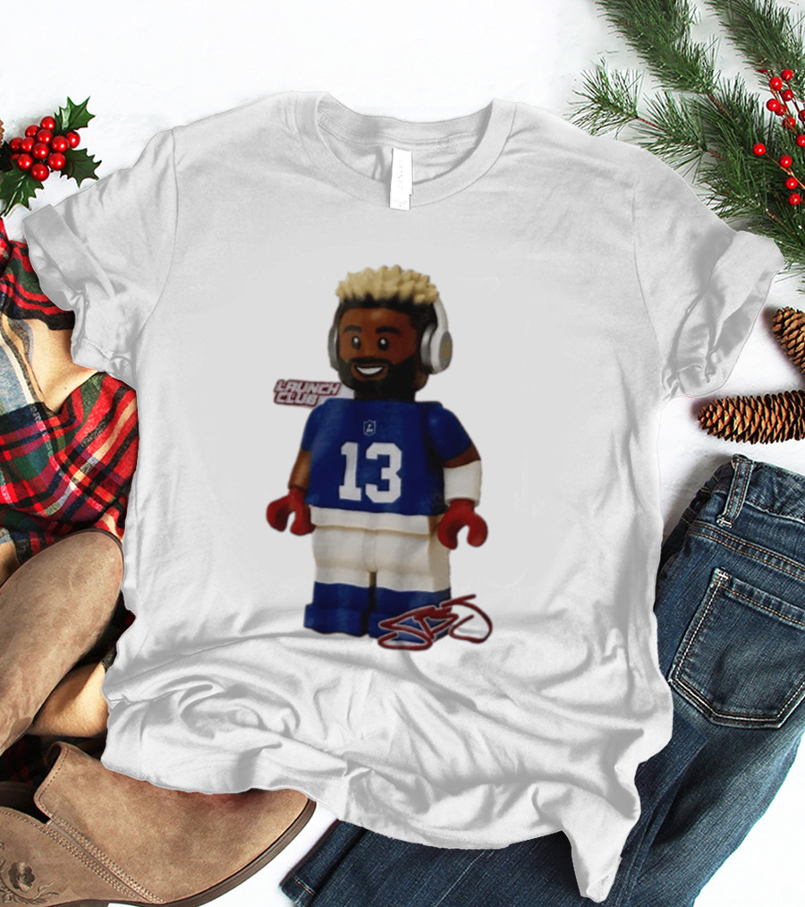 New York Giants Odell Beckham Jr. 13 Lego Figure Launch Club T-Shirt