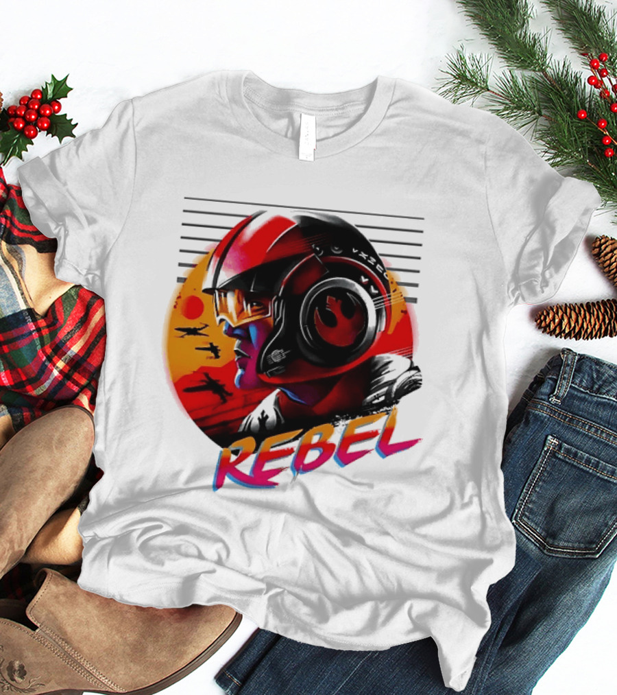 Star Wars Rebel Pilot Helmet Sunset Sci Fi Rebel T-Shirt