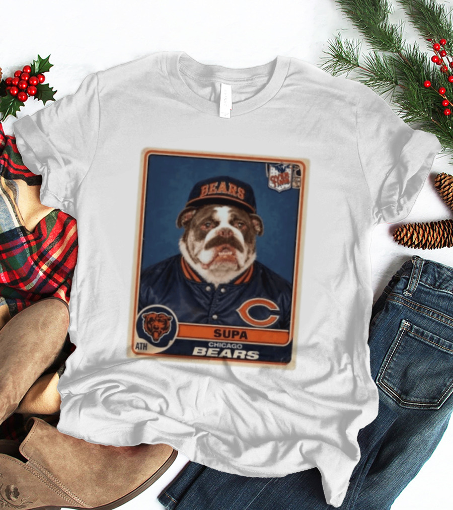 Supa Chicago Bears Football Trading Card Bulldog ATH T-Shirt