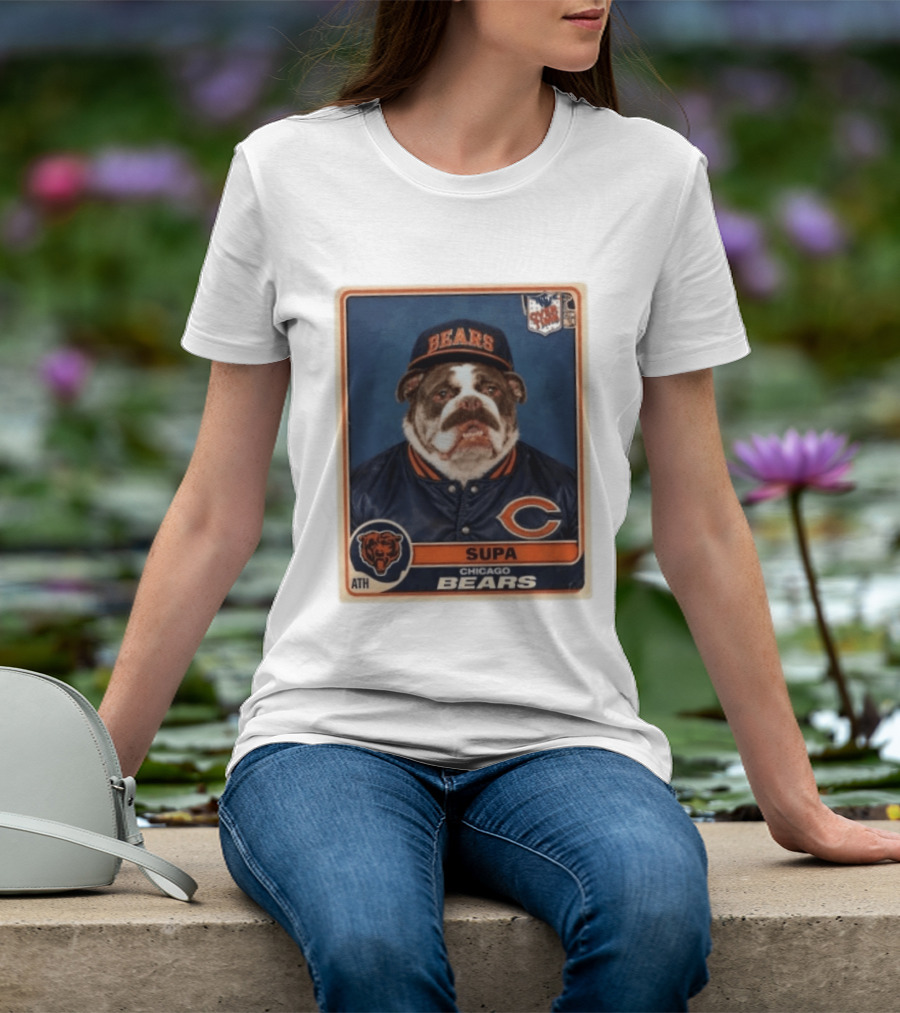 Supa Chicago Bears Football Trading Card Bulldog ATH T-Shirt