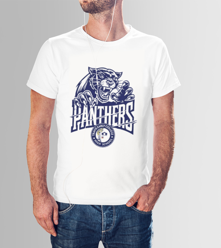 Travis Early College High School Panthers Roaring Panther Paw Claw T-Shirt