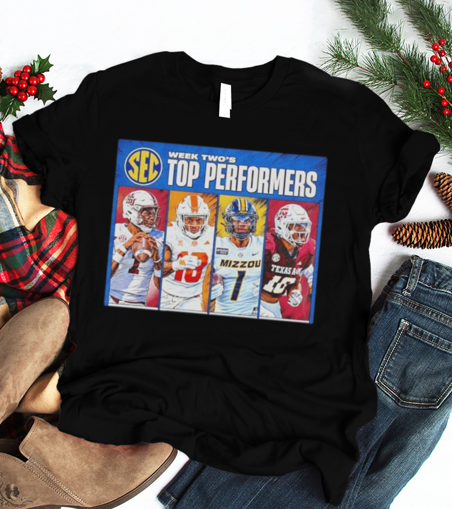 2026 SEC Week 2 Top Passing Performers Oklahoma Tennessee Mizzou Texas A&M T-Shirt