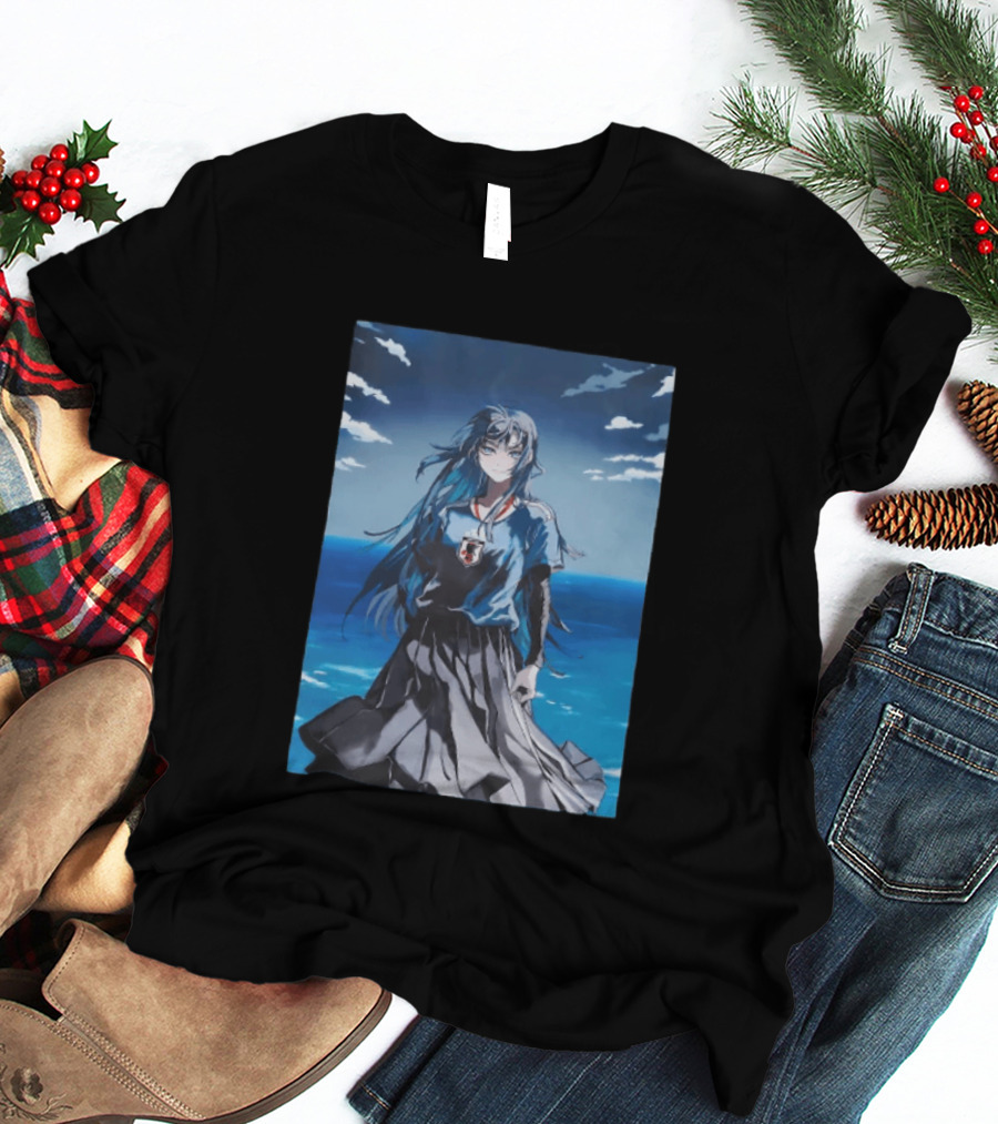 Anime Girl Japan National Football Team JFA Samurai Ocean Scene T-Shirt