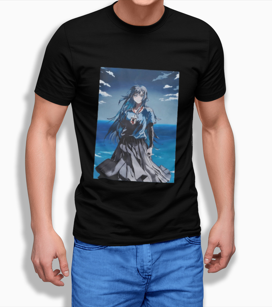 Anime Girl Japan National Football Team JFA Samurai Ocean Scene T-Shirt