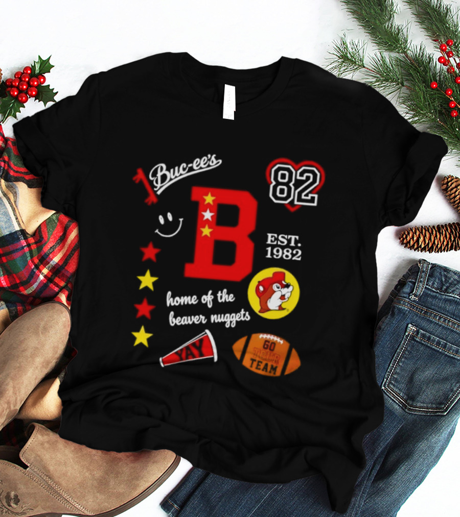 Buc Ee's 82 Est 1982 Home Of The Beaver Nuggets Football Tour T-Shirt