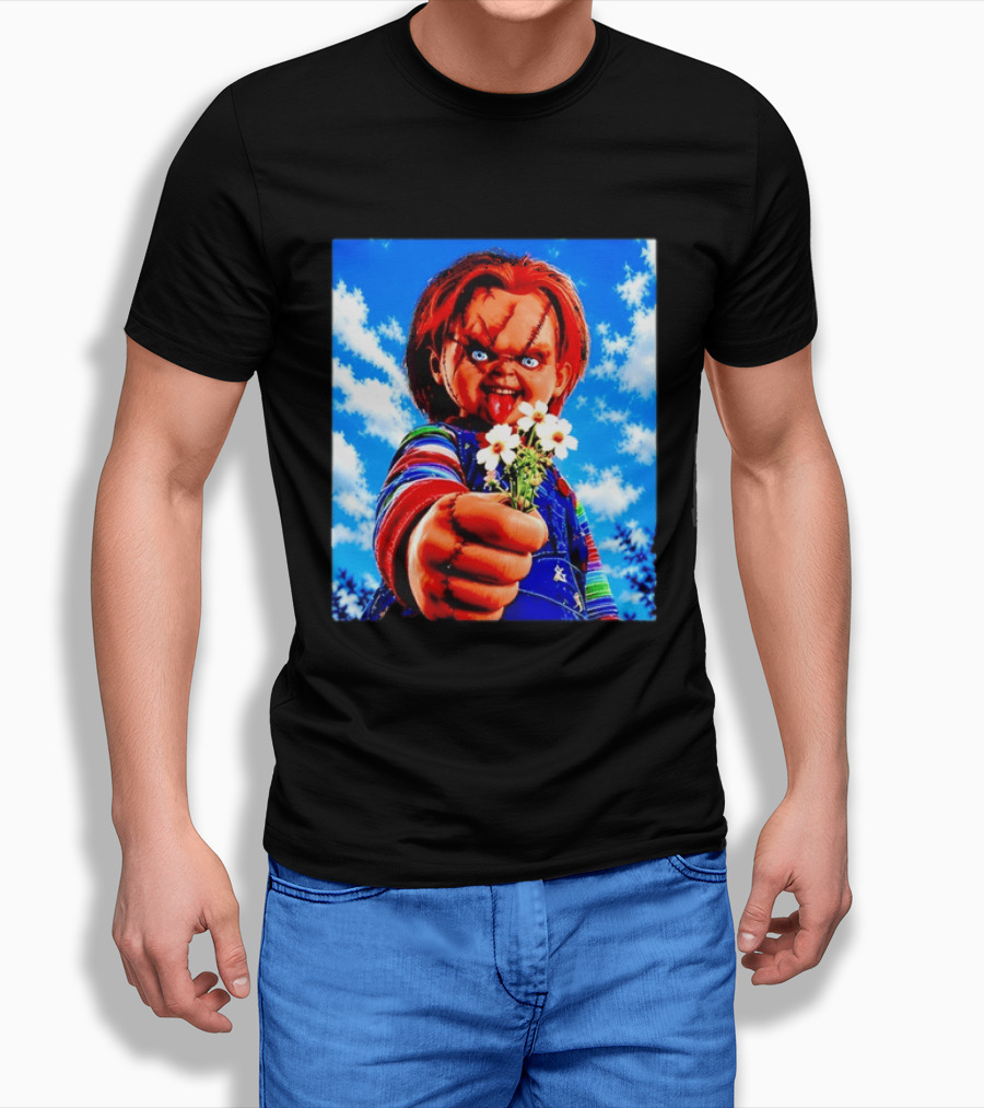 Chucky Child's Play Horror Movie Flowers Gesture T-Shirt