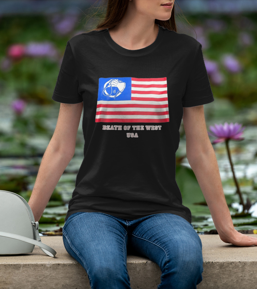 Death Of The West USA Flag Hockey Mask And Crossbones 6 T-Shirt