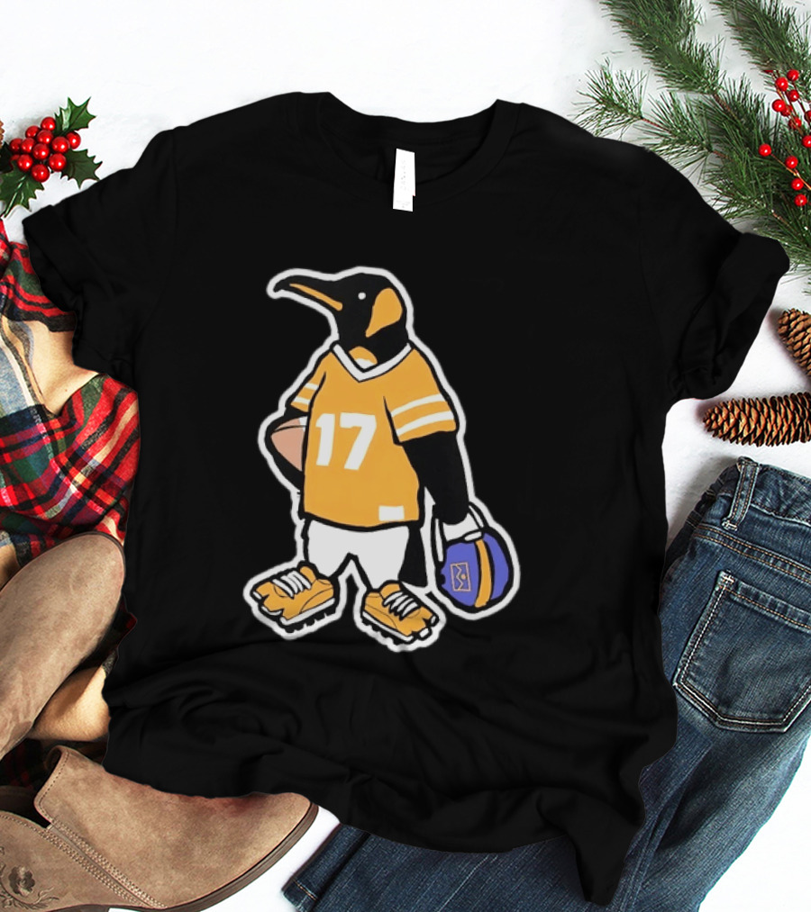 DNVR Number 17 Penguin In Denver Football Gear T-Shirt
