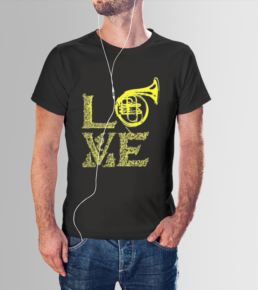 Love French Horn Music Orchestra Musician T-Shirt