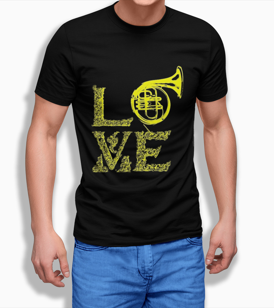 Love French Horn Music Orchestra Musician T-Shirt