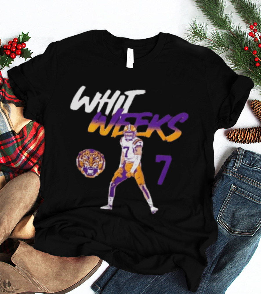 LSU Tigers Football Whit Weeks 7 Player Pose Tiger T-Shirt
