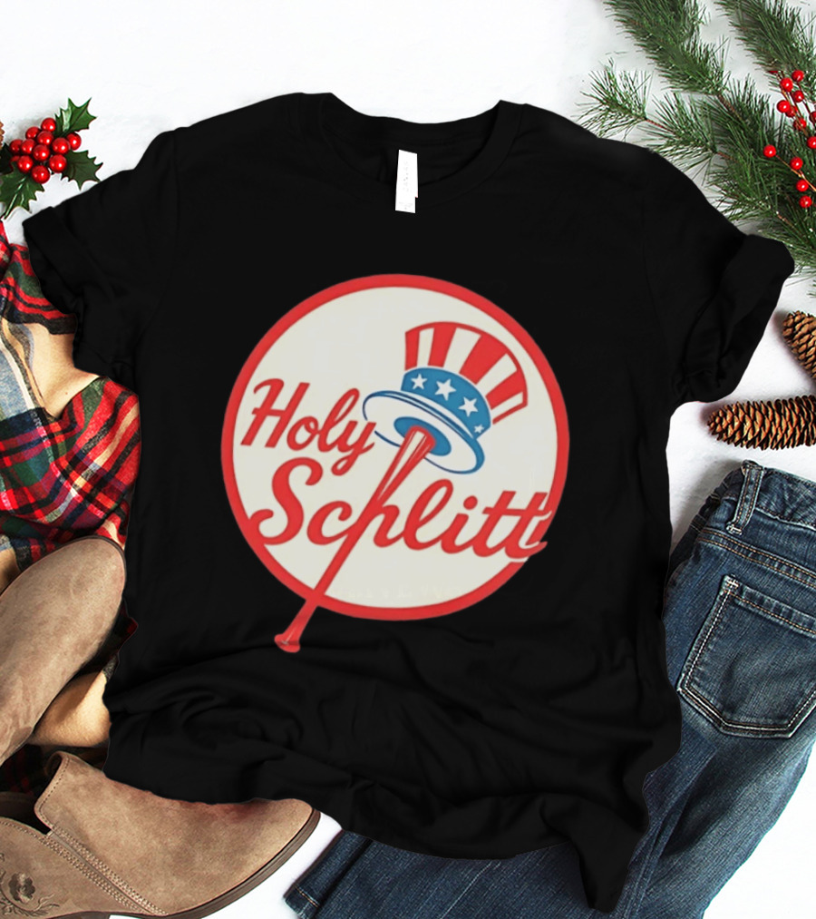 Holy Schlitt Uncle Sam Hat Patriotic Baseball T-Shirt