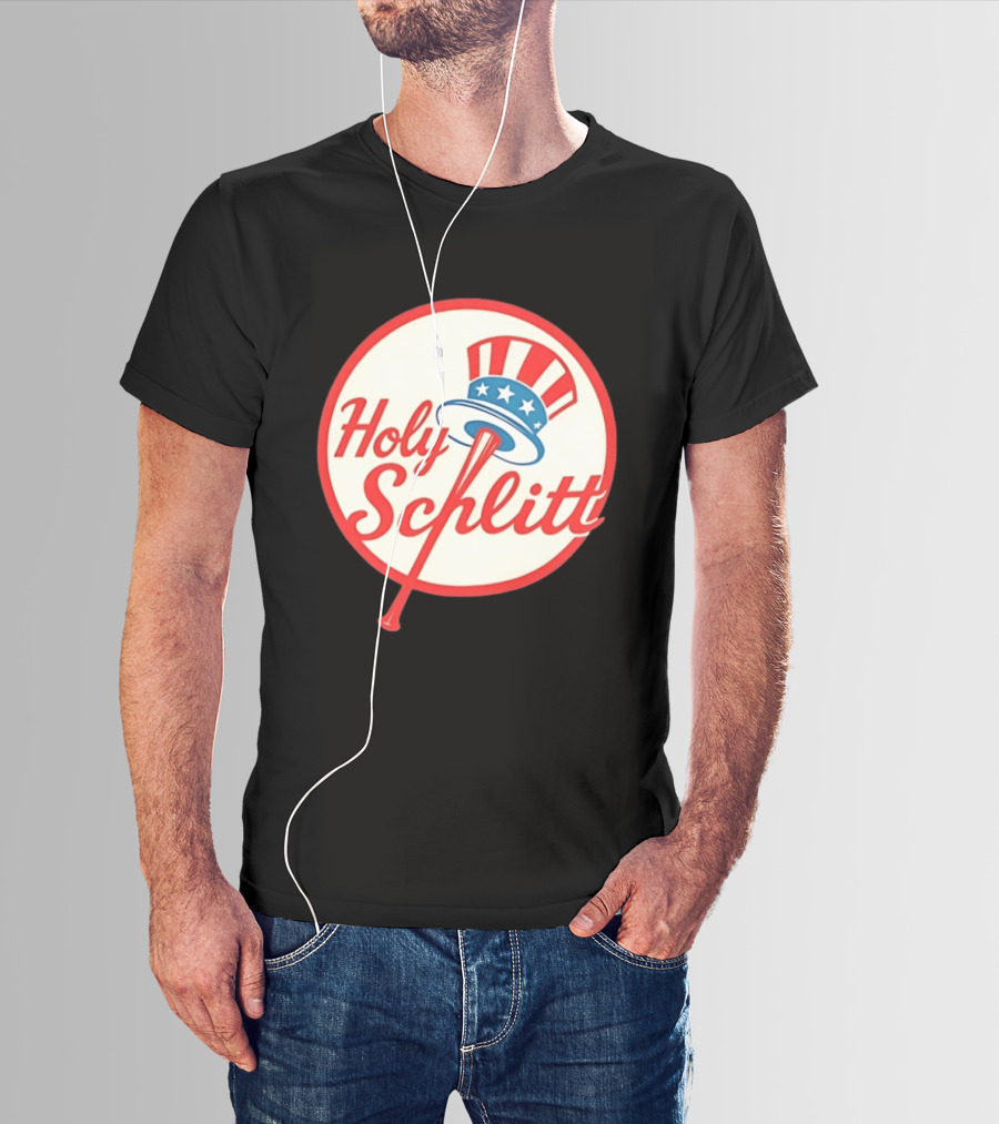 Holy Schlitt Uncle Sam Hat Patriotic Baseball T-Shirt