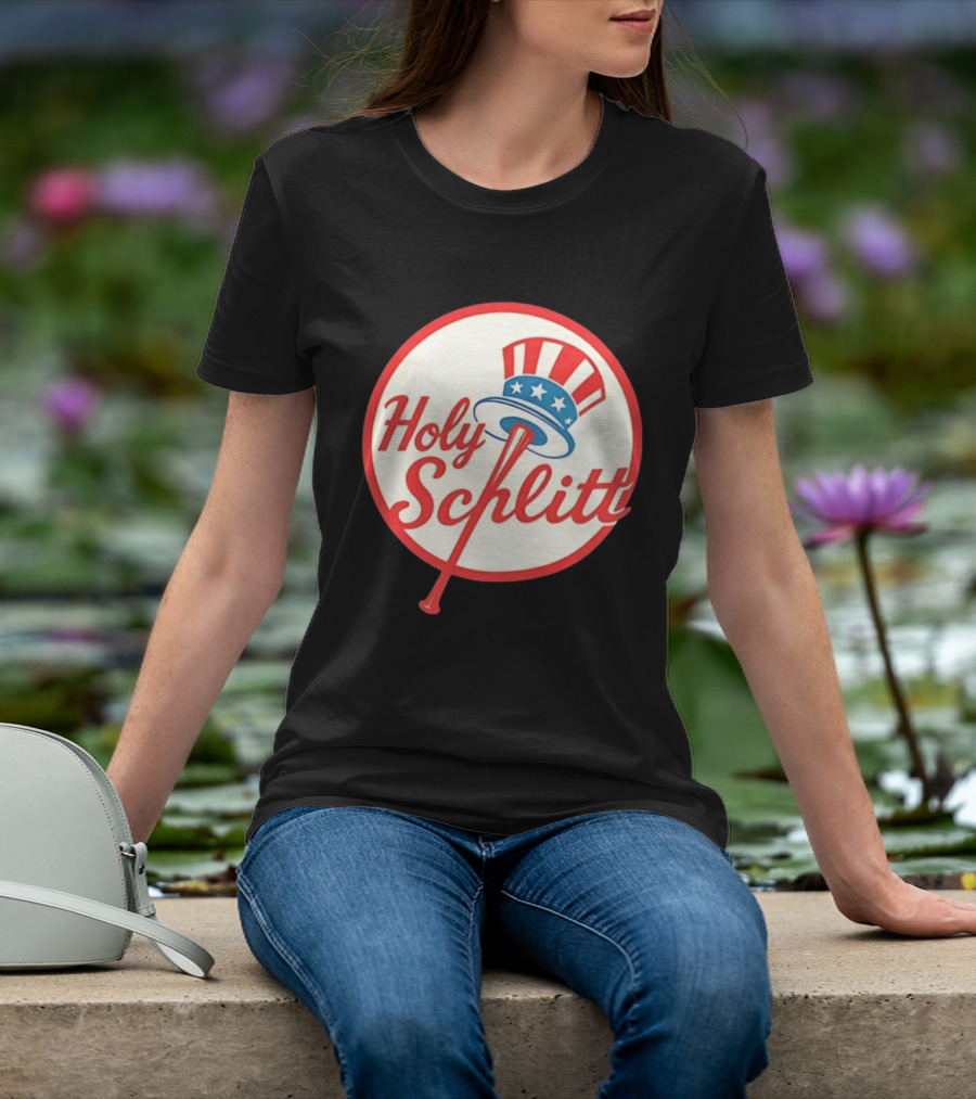 Holy Schlitt Uncle Sam Hat Patriotic Baseball T-Shirt