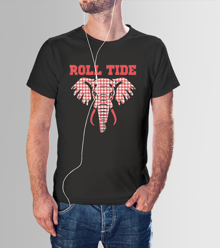 Alabama Crimson Tide Roll Tide Houndstooth Elephant T-Shirt