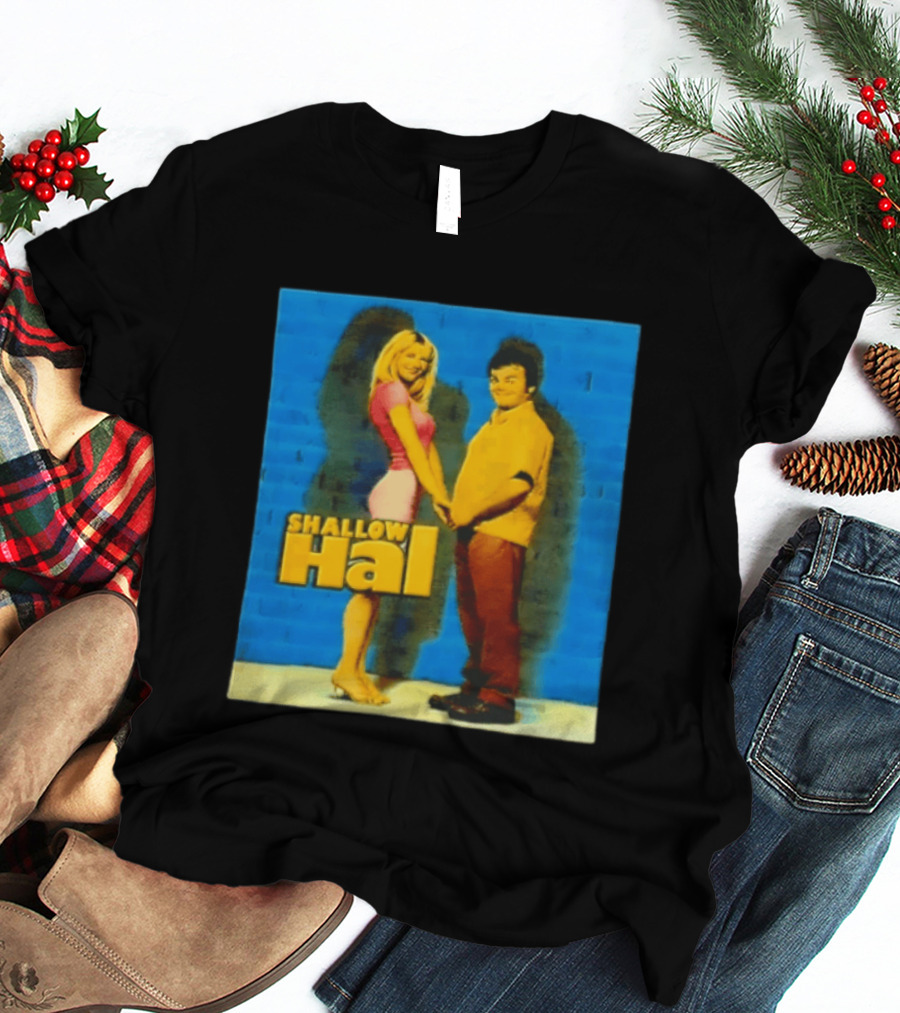 Shallow Hal Jack Black Gwyneth Paltrow Movie Blue Brick Wall T-Shirt