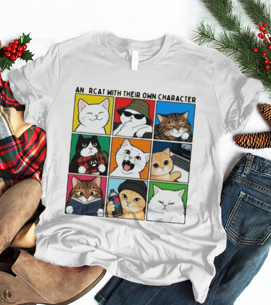 AN RCAT WITH THEIR OWN CHARACTER Cat Collage T-Shirt