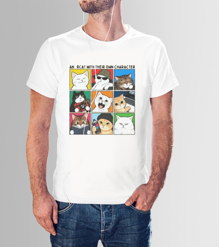 AN RCAT WITH THEIR OWN CHARACTER Cat Collage T-Shirt