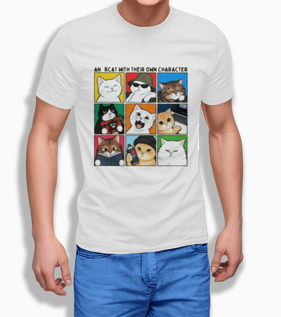 AN RCAT WITH THEIR OWN CHARACTER Cat Collage T-Shirt