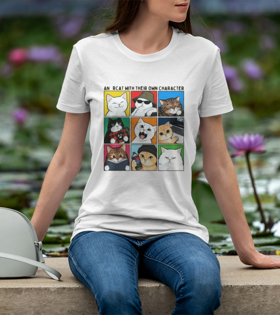 AN RCAT WITH THEIR OWN CHARACTER Cat Collage T-Shirt