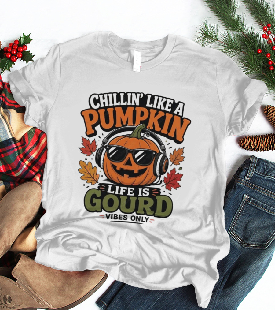 Chillin' Like A Pumpkin Life Is Gourd Vibes Only T-Shirt