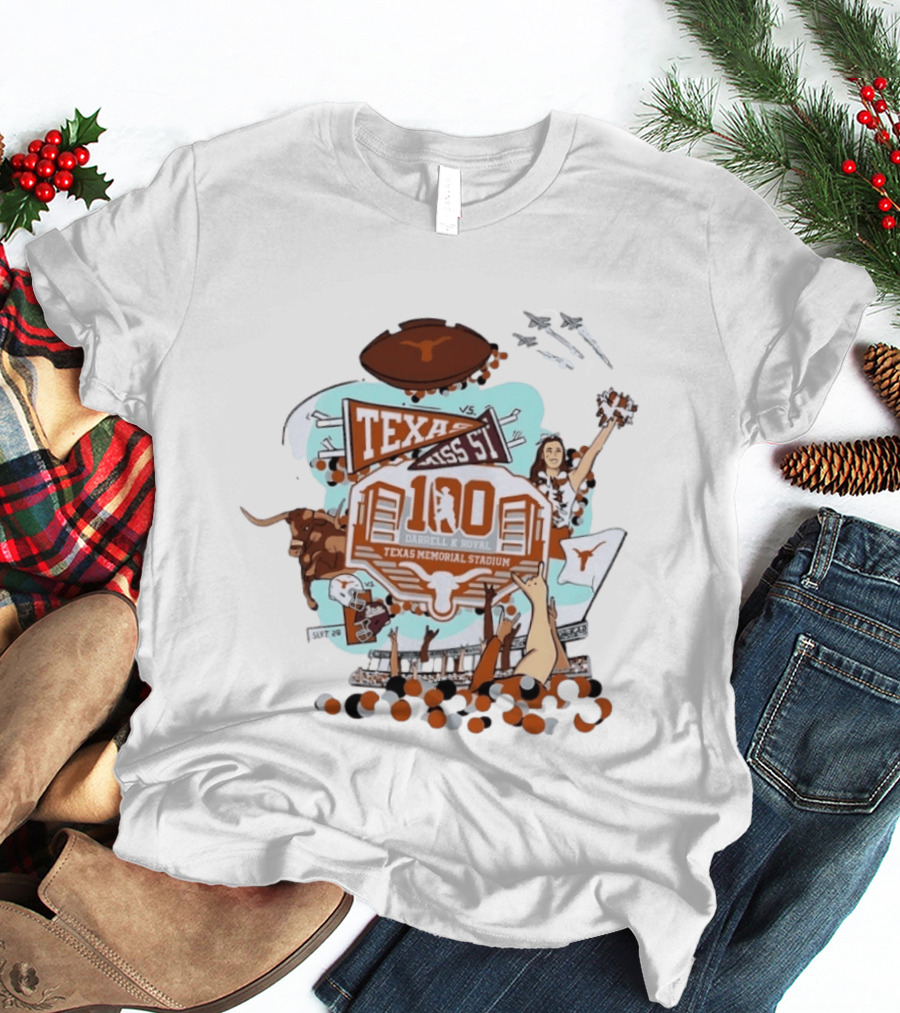 Darrell K Royal Texas Memorial Stadium 100 Years Texas Vs Mississippi State Anniversary Game T-Shirt