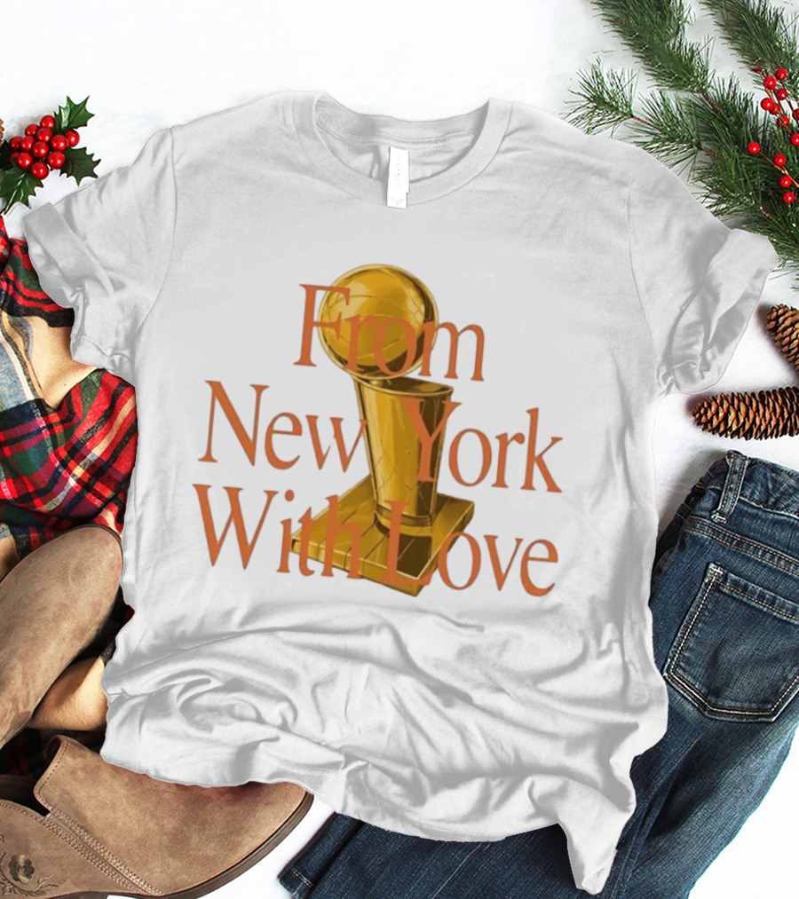 From New York With Love Bricks And Wood Basketball Trophy T-Shirt