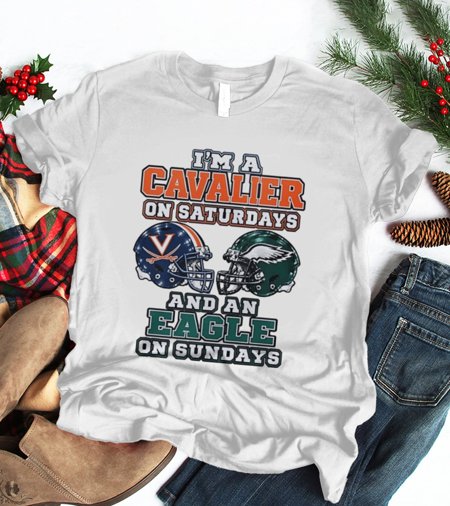 I'm A Cavalier On Saturdays And An Eagle On Sundays Helmet Rivalry T-Shirt