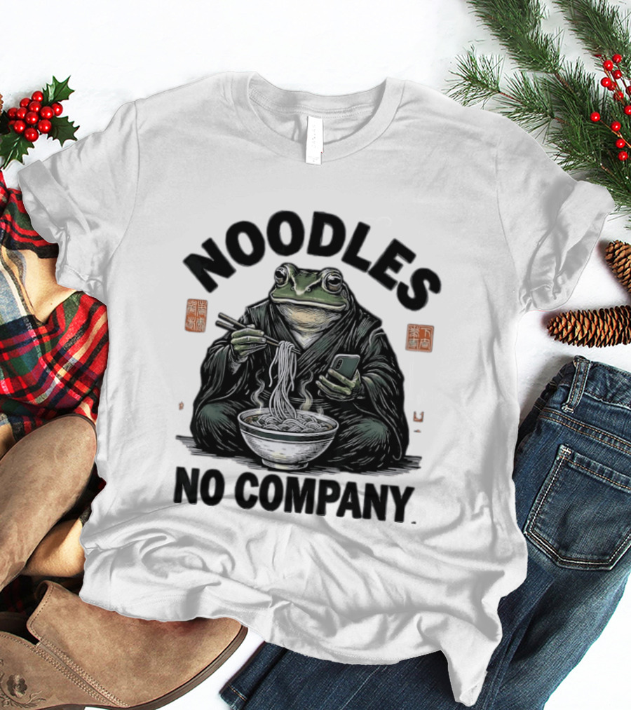 Noodles No Company Frog Eating Ramen Japanese T-Shirt