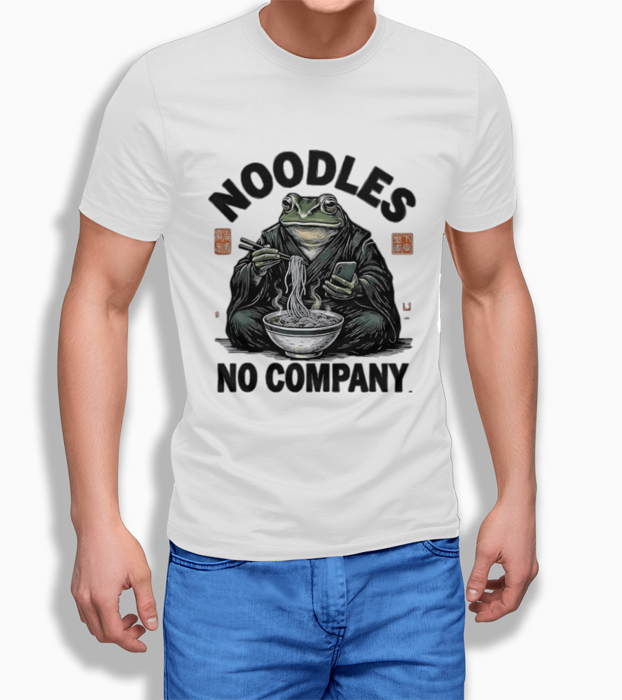Noodles No Company Frog Eating Ramen Japanese T-Shirt