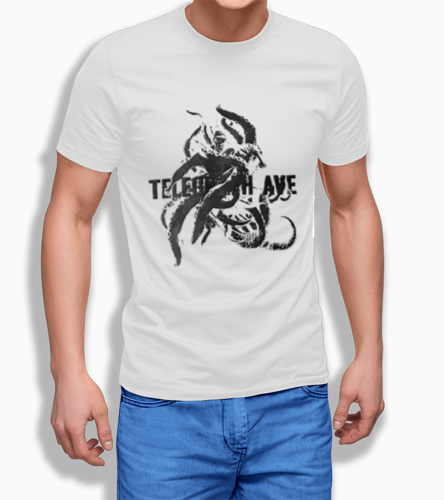 Telegraph Ave Giant Octopus Attacking Sailor Halftone T-Shirt