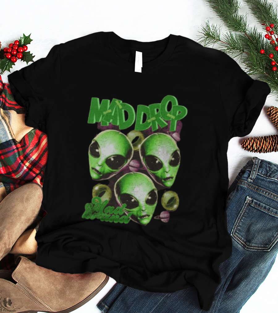 Mad Drop Aliens Space Planets Mad Brand T-Shirt