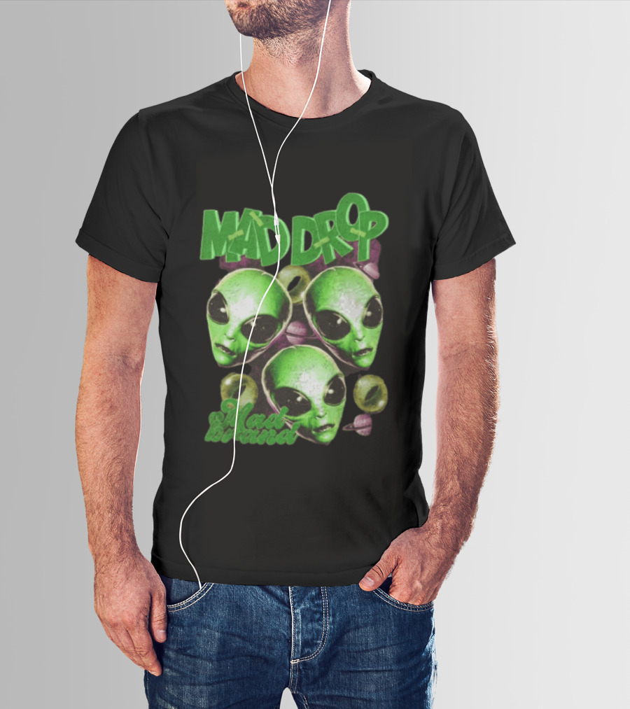 Mad Drop Aliens Space Planets Mad Brand T-Shirt